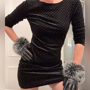 Dynamite Black Mini Dress with Silver Accents